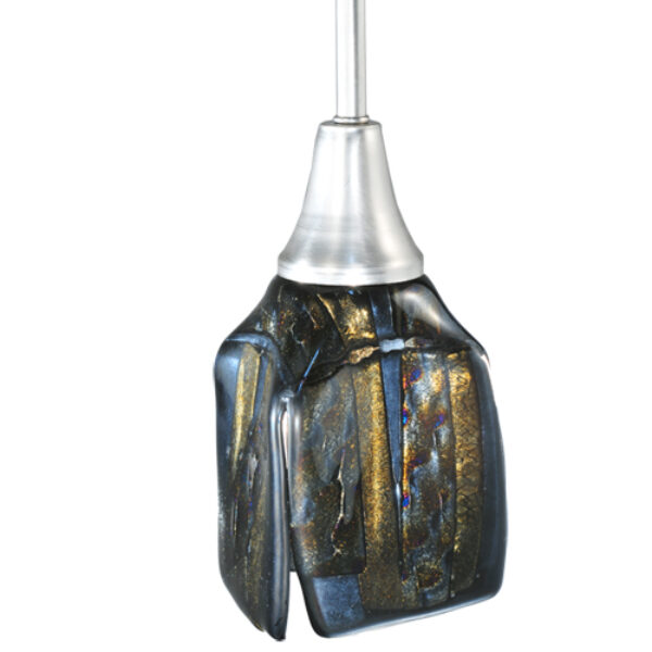 8676703 | 4" Square FusedGlass Di Notte Draped Glass Mini Pendant