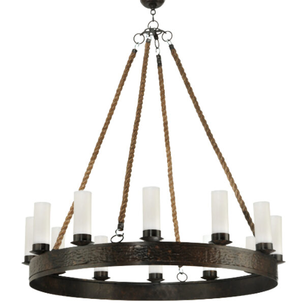 8677158 | 50" Wide Farmhouse 12 Candles Chandelier