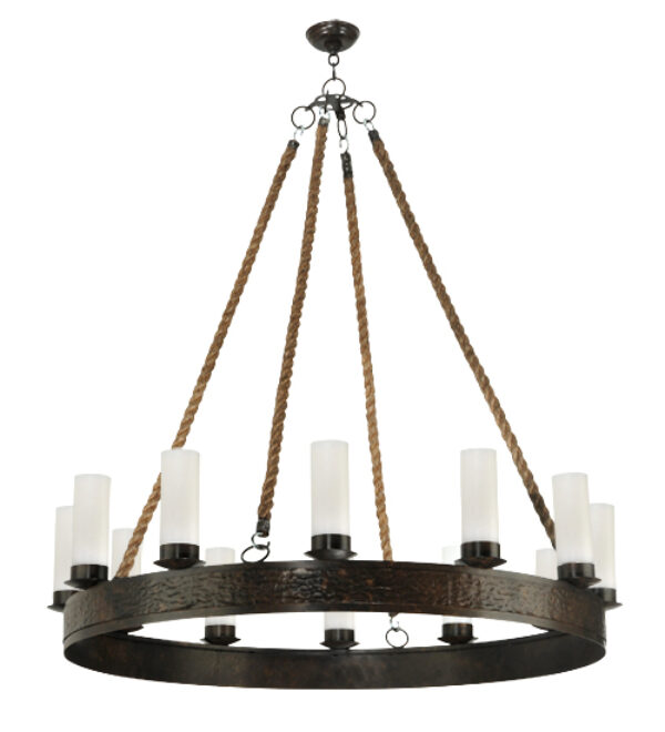 8677158 | 50" Wide Farmhouse 12 Candles Chandelier