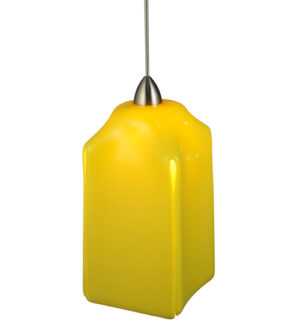 8677490 | 4" Square FusedGlass Lemon Draped Mini Pendant