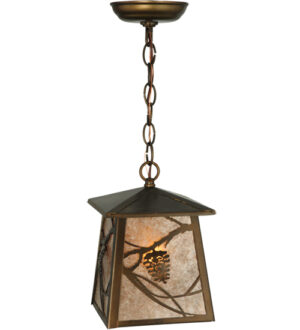 8677529 | 7" Square Ida Bell Pines Lantern Pendant
