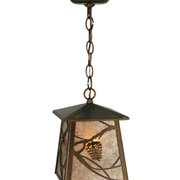 8677529 | 7" Square Ida Bell Pines Lantern Pendant