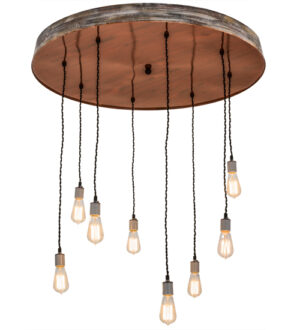 8678101 | 36" Wide Industrial Chic 8 LT Cascading Pendant